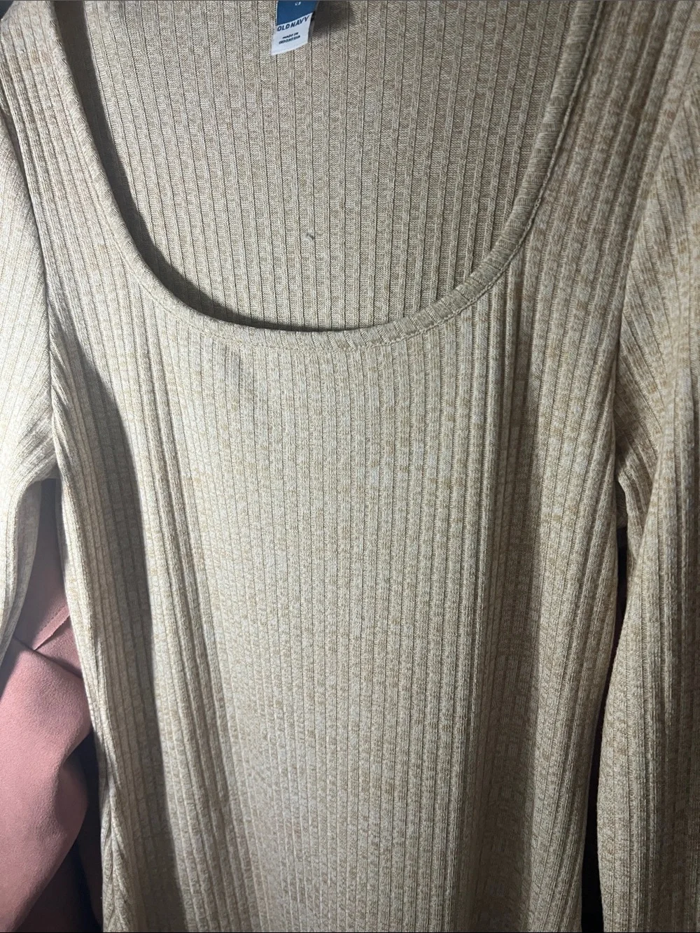Old Navy Beige Ribbed Scoop Neck Tank